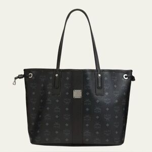 MCM Black Textured Leather tote Bag